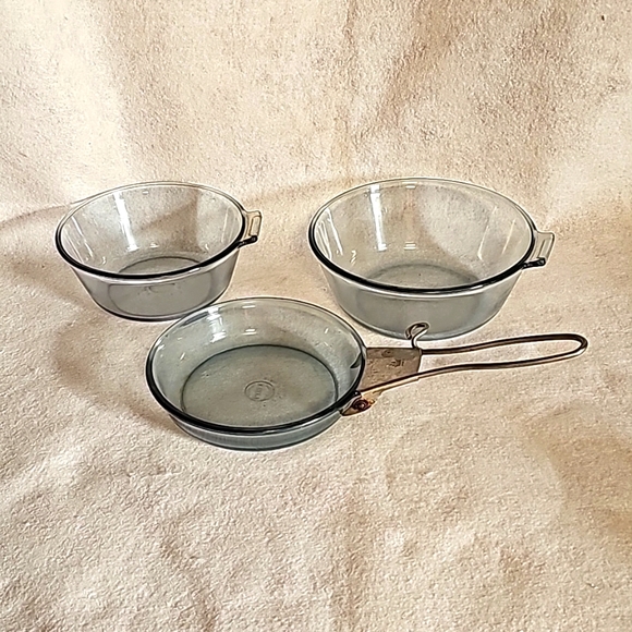 Vtg PYREX Flameware 817-832-833 w/handle - Picture 1 of 13